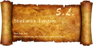 Stefanik Lantos névjegykártya
